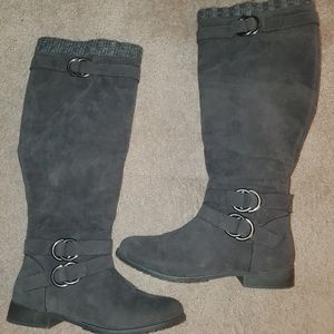 Grey Size 8 Long Boots